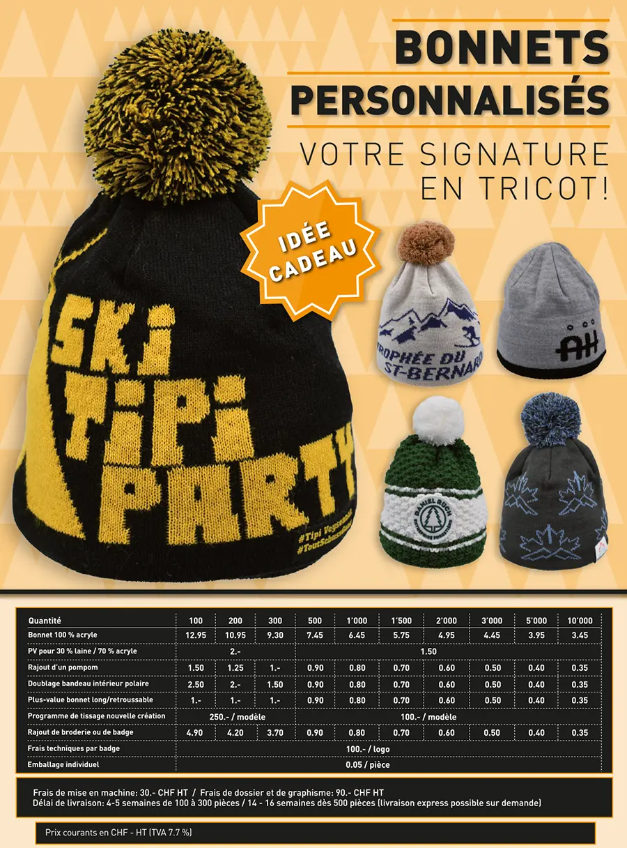 Bonnets personnalisés