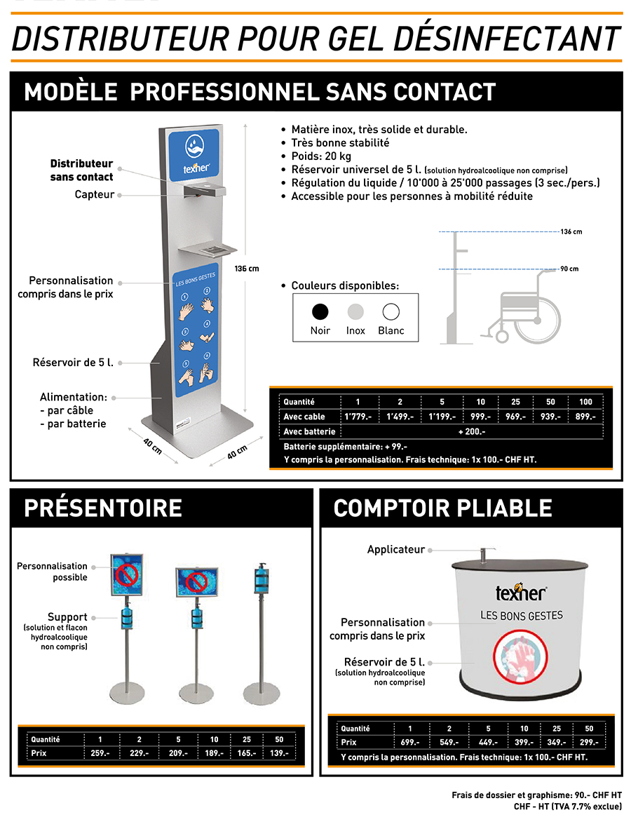 Distributeur pour gel désinfectant