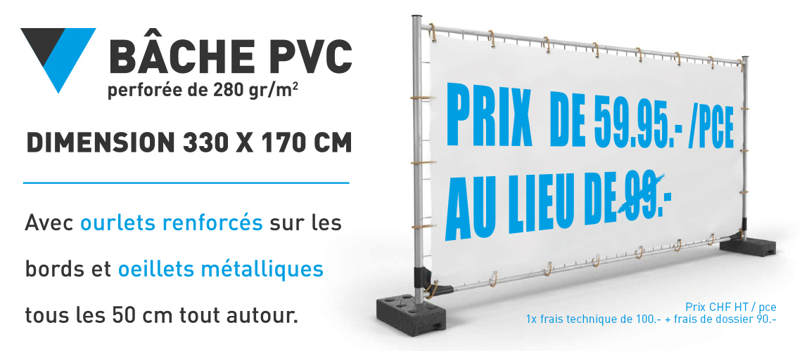 Banderole pour barrière de chantier