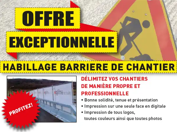 Habillage barriere de chantier